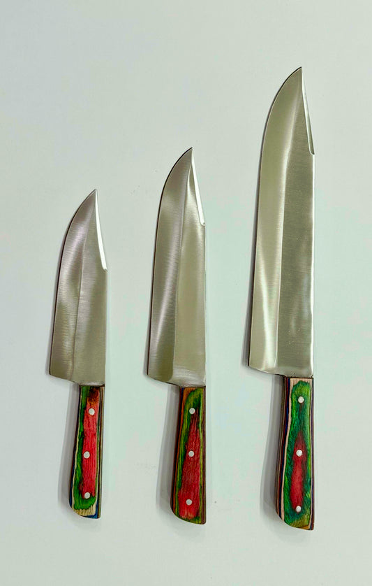 Carbon Steel Kitchen/Butcher Knife (coloured handle)